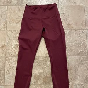 Lululemon 25” Red Merlot Wunder Trains High Rise